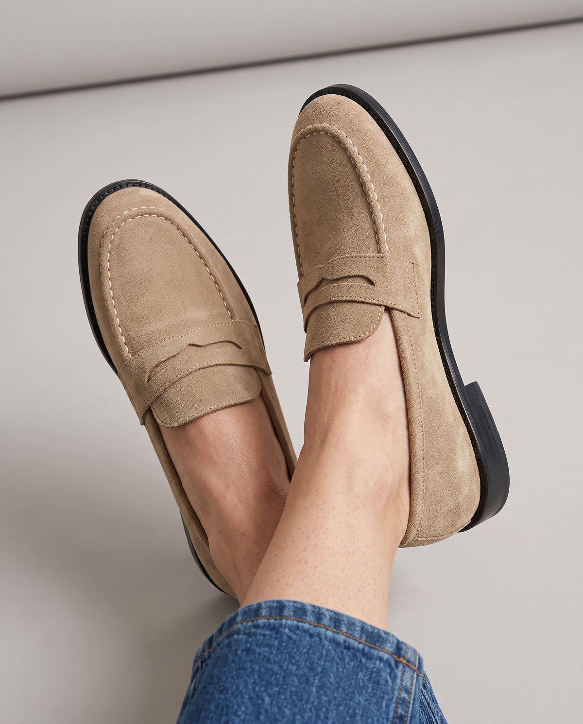 Mocassin Bianca — Penny en Daim