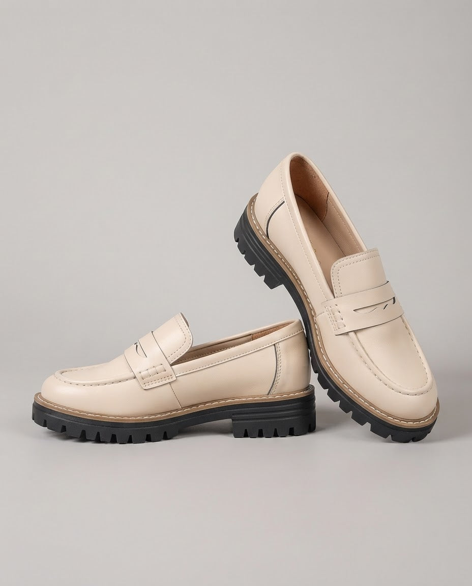 Mocassin Elena — Plateforme Talon Épais