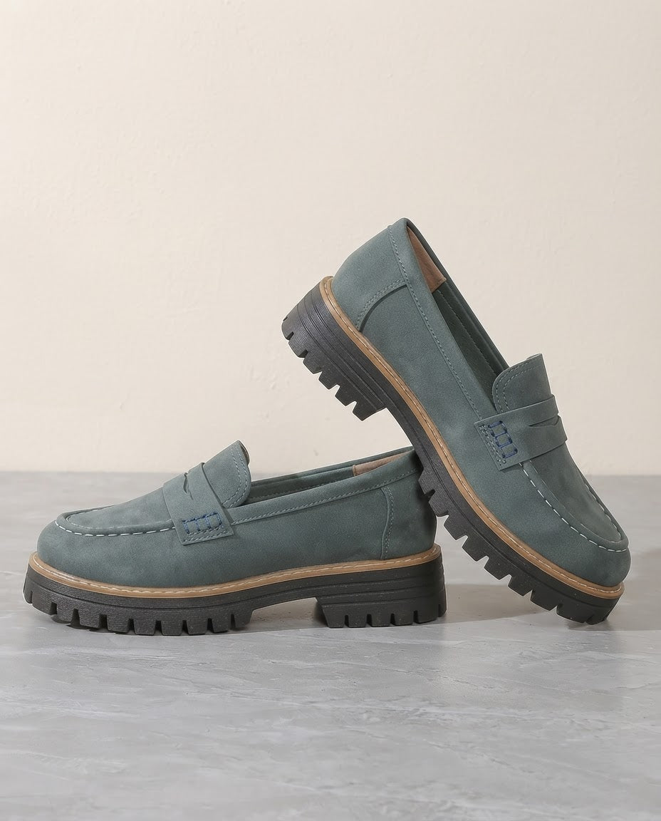 Mocassin Elena — Plateforme Talon Épais