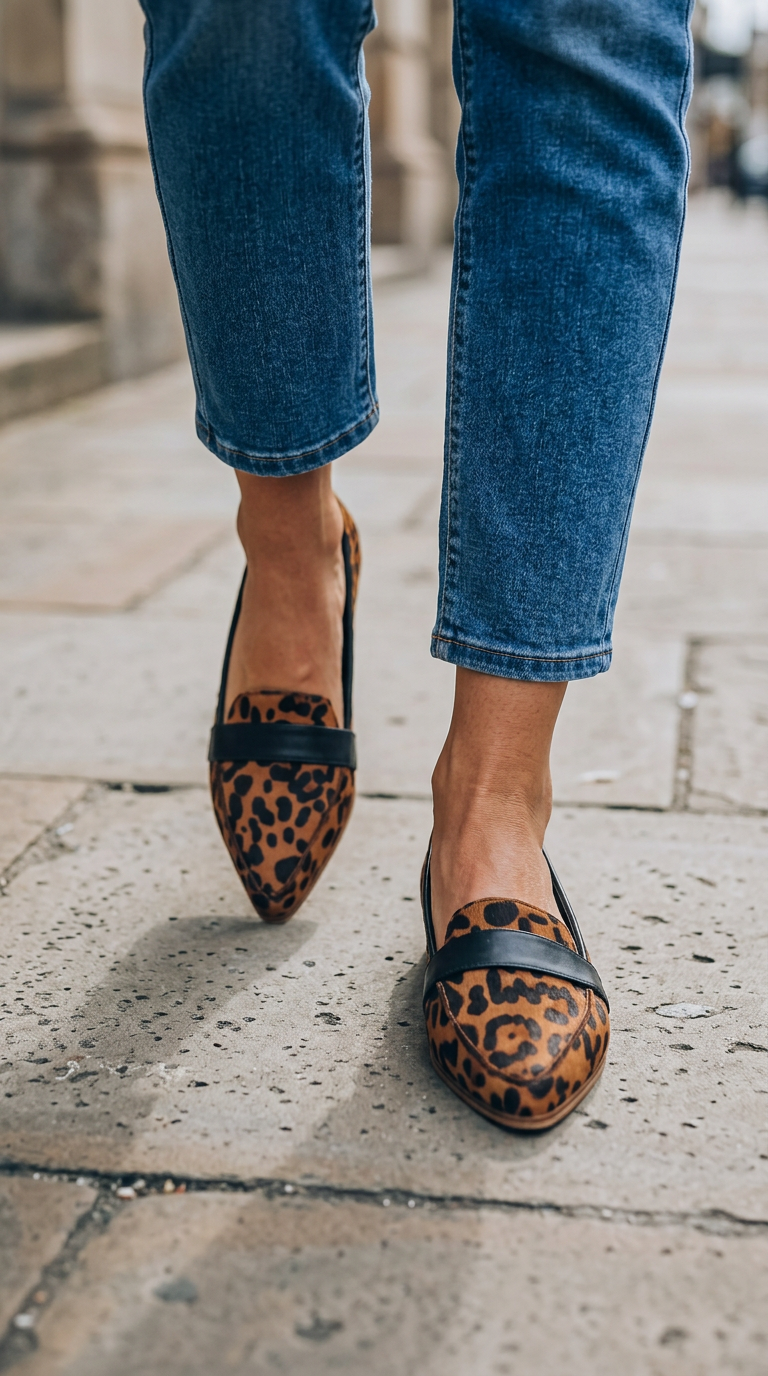 Mocassin pointu à bride sur le cou-de-pied