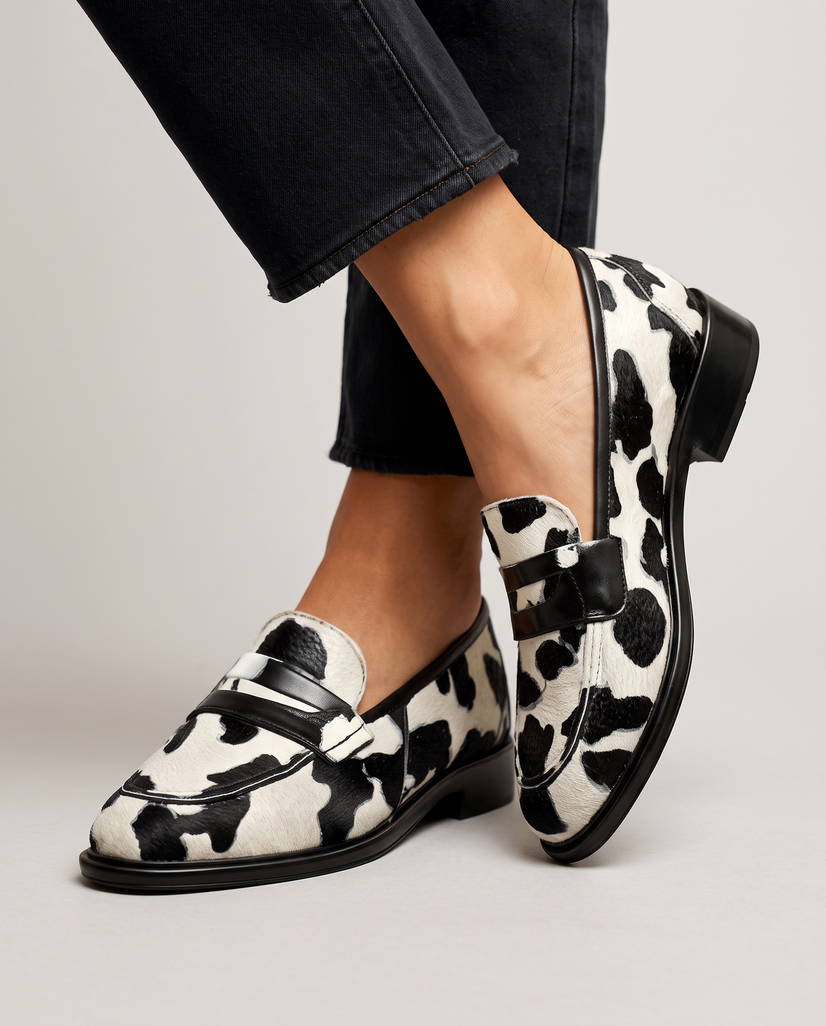 Nives Mocassin — Imprimé Vache avec Mocassin Penny