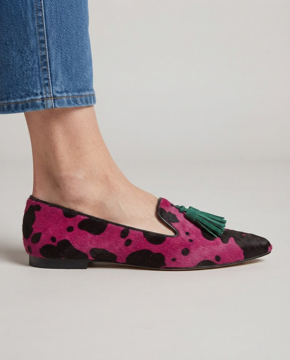 Ginevra Mocassin — Vache Fuchsia, Glands Verts