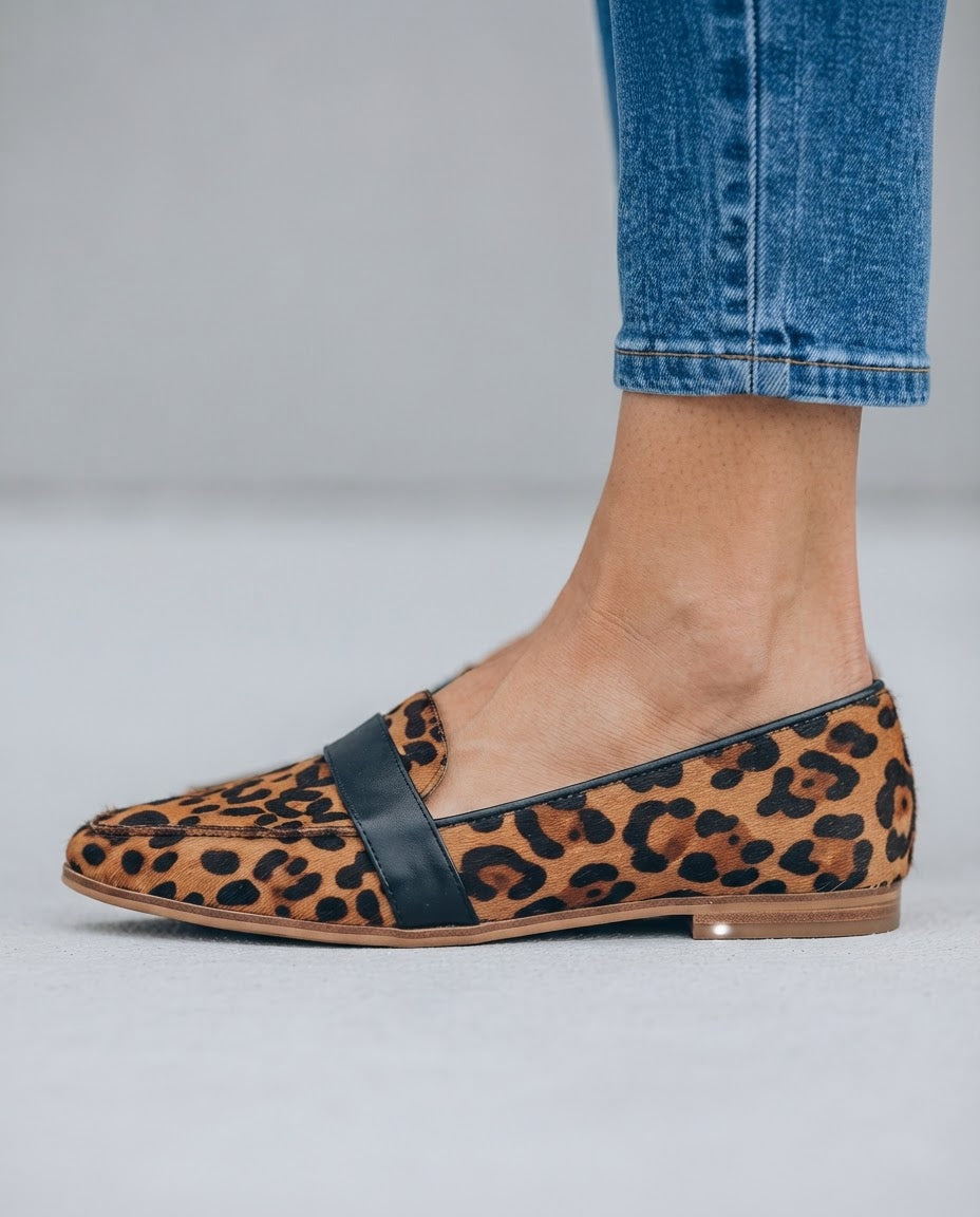 Mocassin pointu à bride sur le cou-de-pied