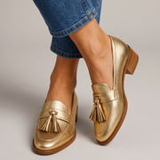 Mocassin Dorotea — Or avec Pompons