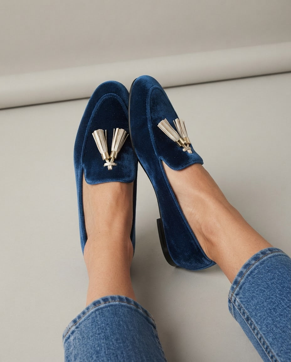 Mocassin Vittoria — Bleu Velours