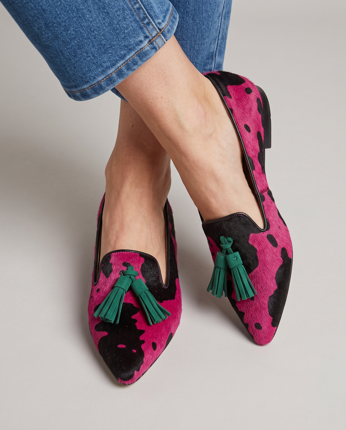 Ginevra Mocassin — Vache Fuchsia, Glands Verts