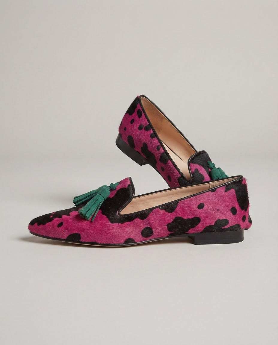Ginevra Mocassin — Vache Fuchsia, Glands Verts