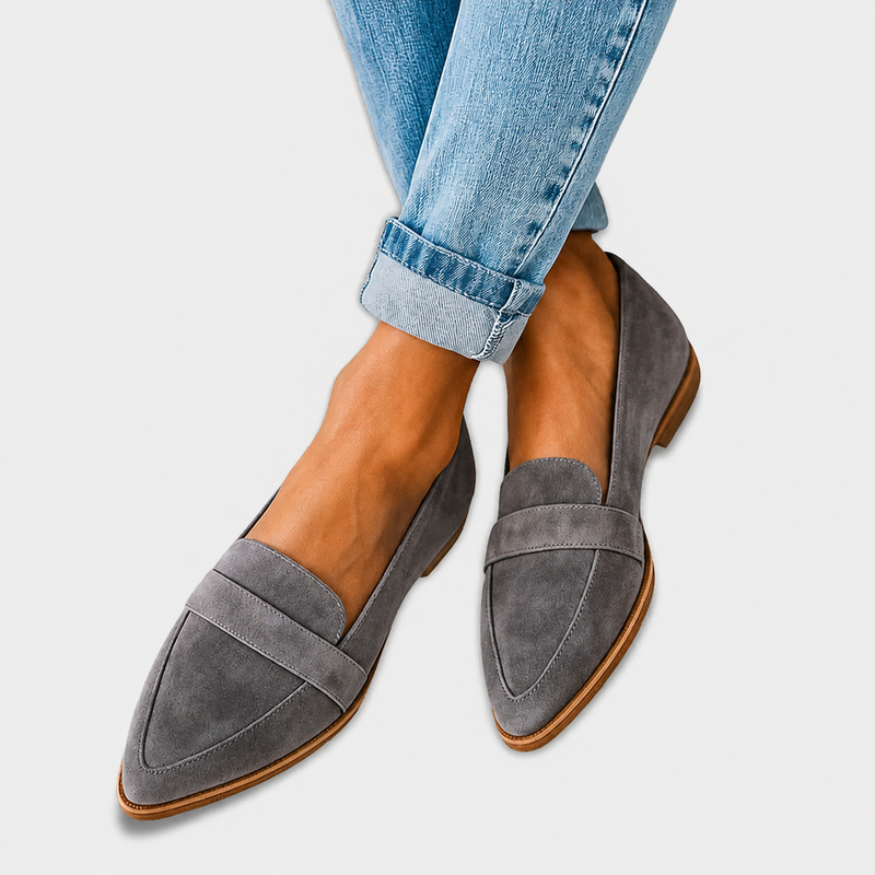 Mocassin Irene — Bout Pointu Effet Daim
