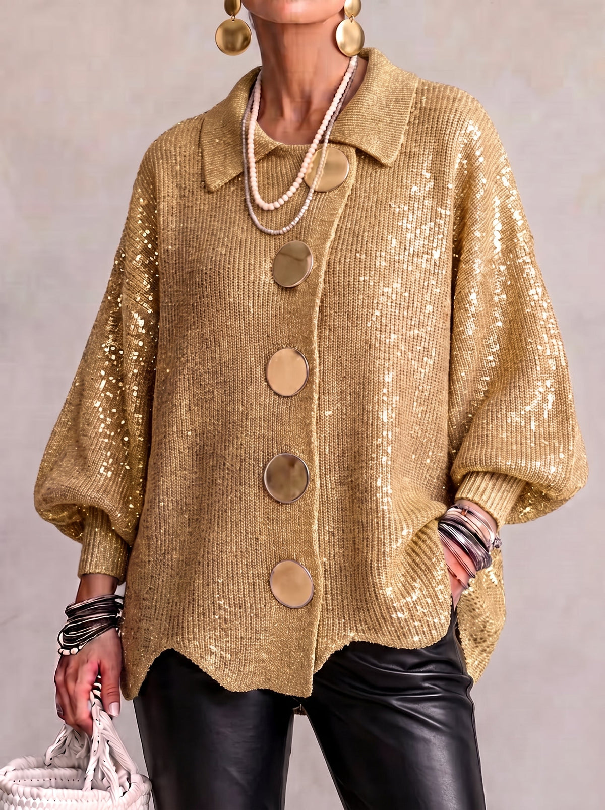 DELAUNAY | Gilet Oversize Boutons Dorés Manon