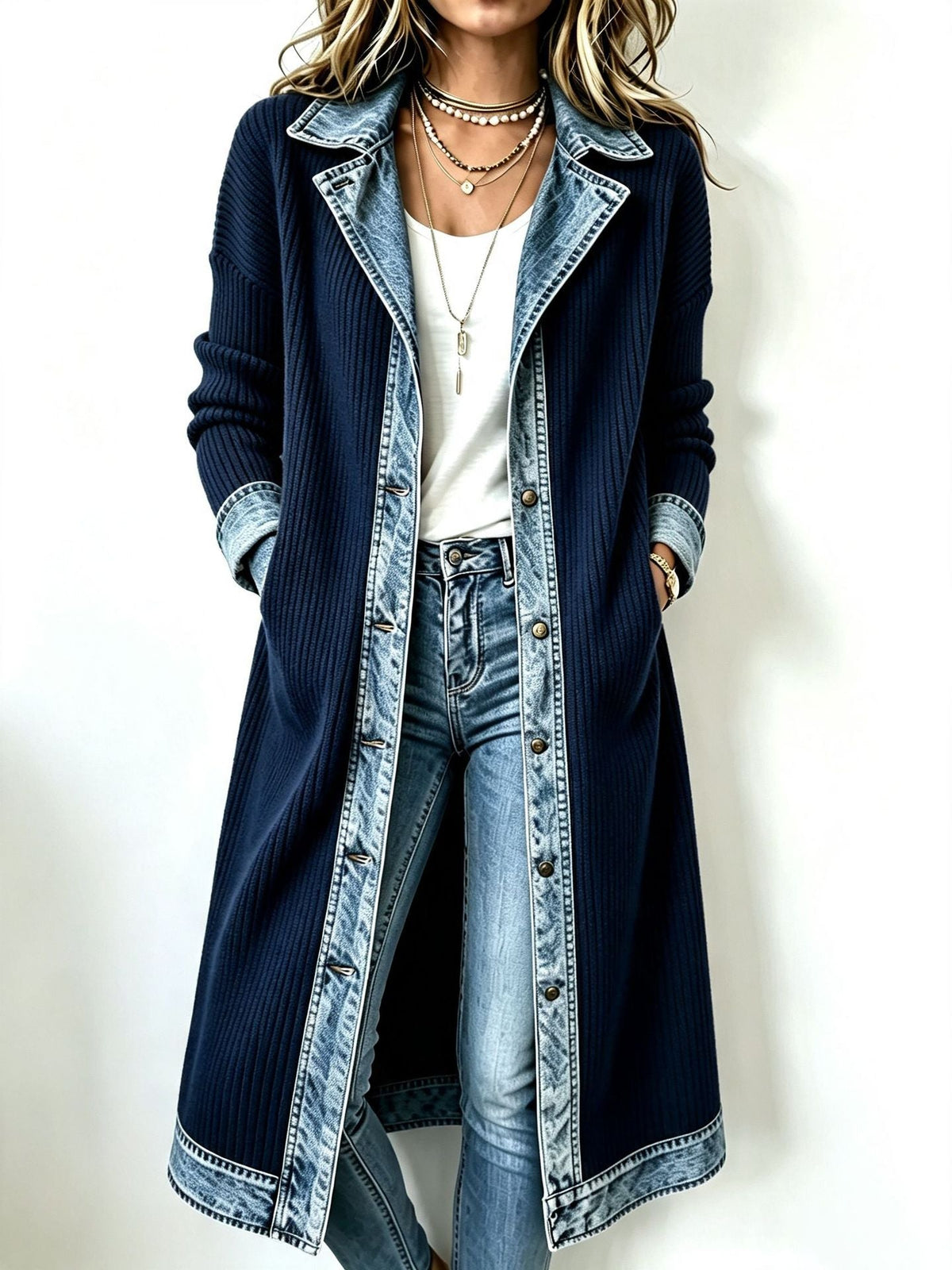 Riley™ | Cardigan long en maille décontracté