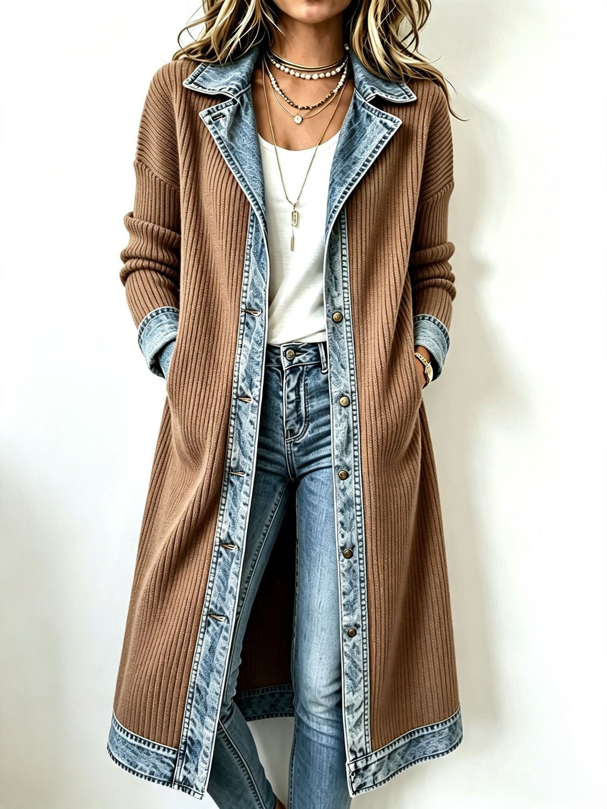 Riley™ | Cardigan long en maille décontracté