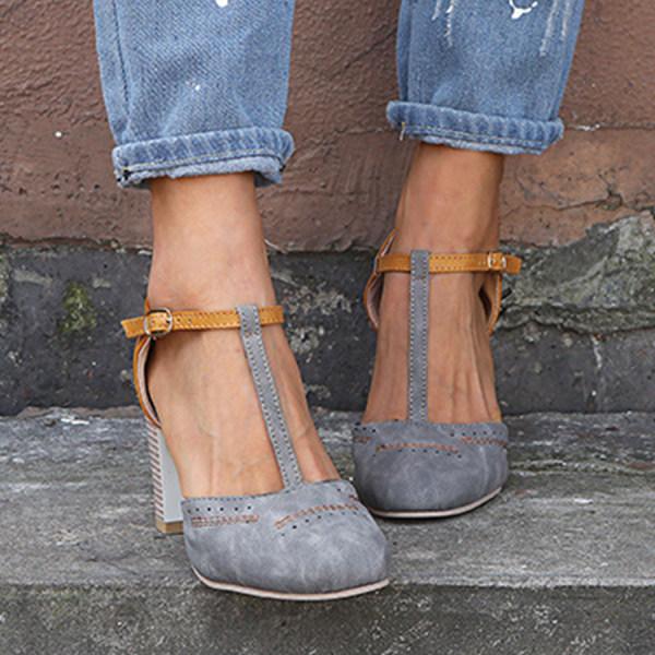 Roberta | Escarpins bicolores à bride en T et boucle pour femme