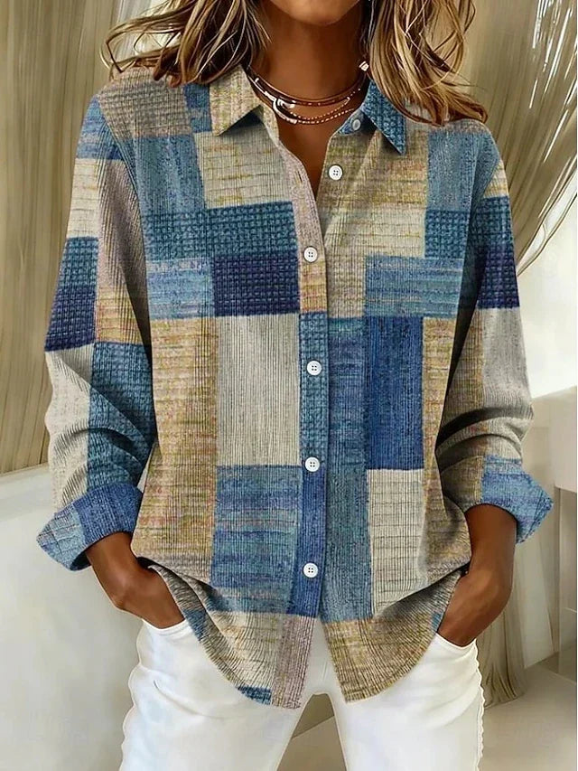 Merritt™ | Chemisier boutonné vintage patchwork