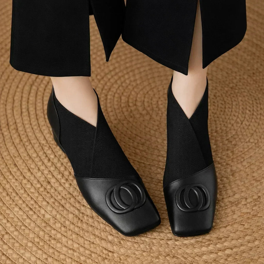 DELAUNAY | Bottines en Cuir à Talon Moyen Catherine