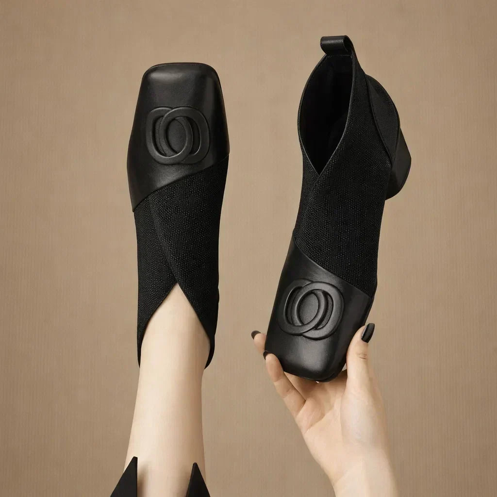 DELAUNAY | Bottines en Cuir à Talon Moyen Catherine