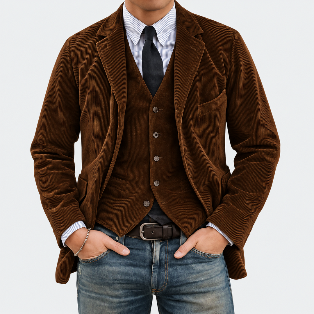 Tommy | Ensemble 2 Pièces : Blazer et Gilet en Velours