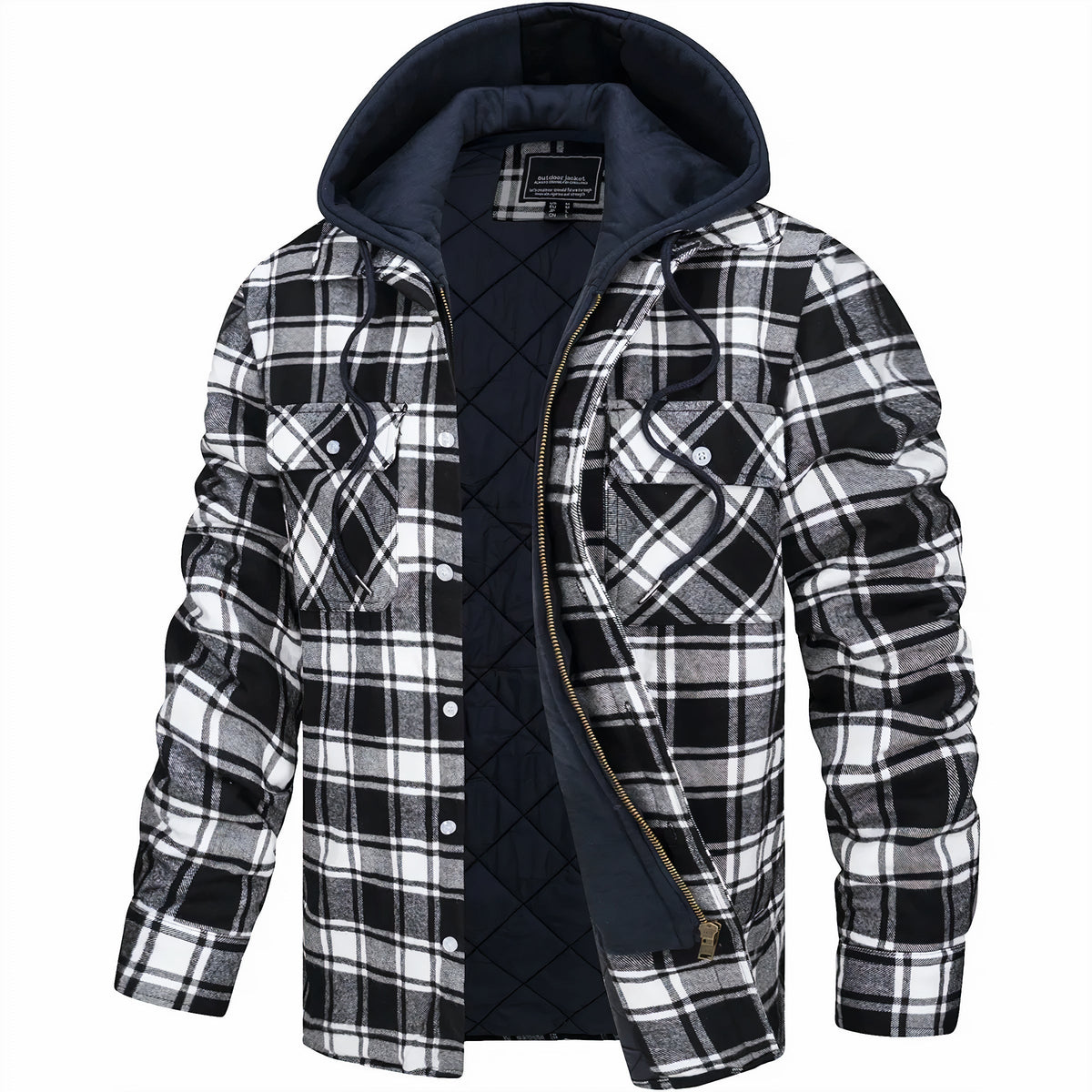 DELAUNAY | Veste à Carreaux avec Capuche