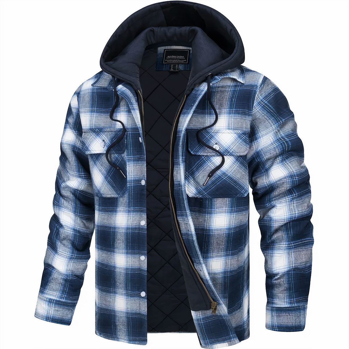 DELAUNAY | Veste à Carreaux avec Capuche