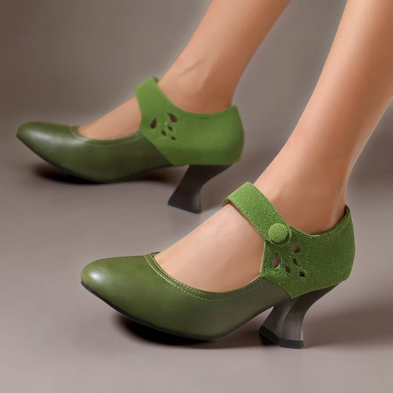 DELAUNAY | Escarpins Daim Bride Cheville Camille