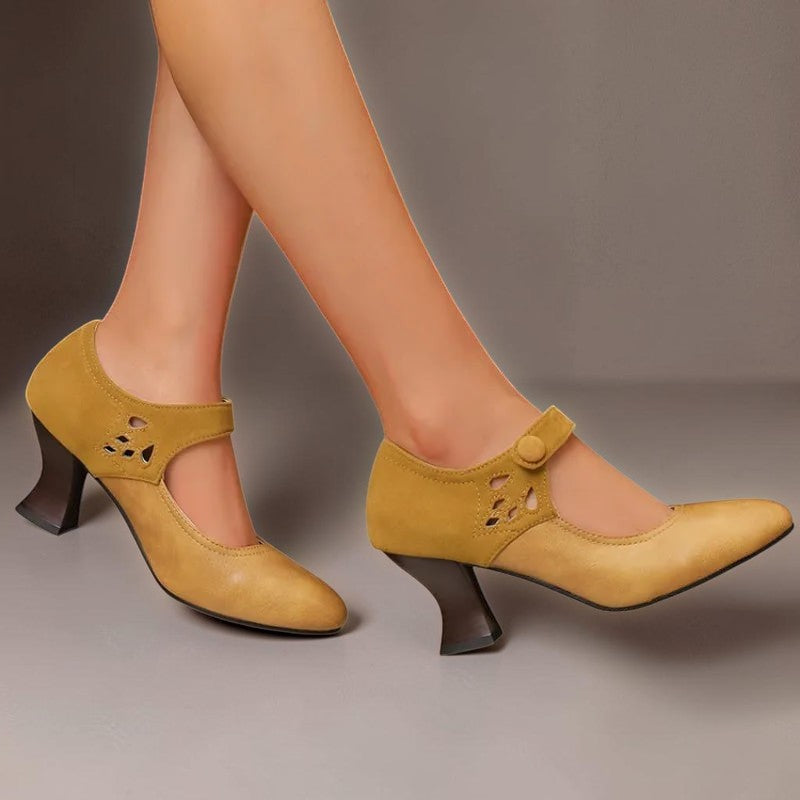 DELAUNAY | Escarpins Daim Bride Cheville Camille