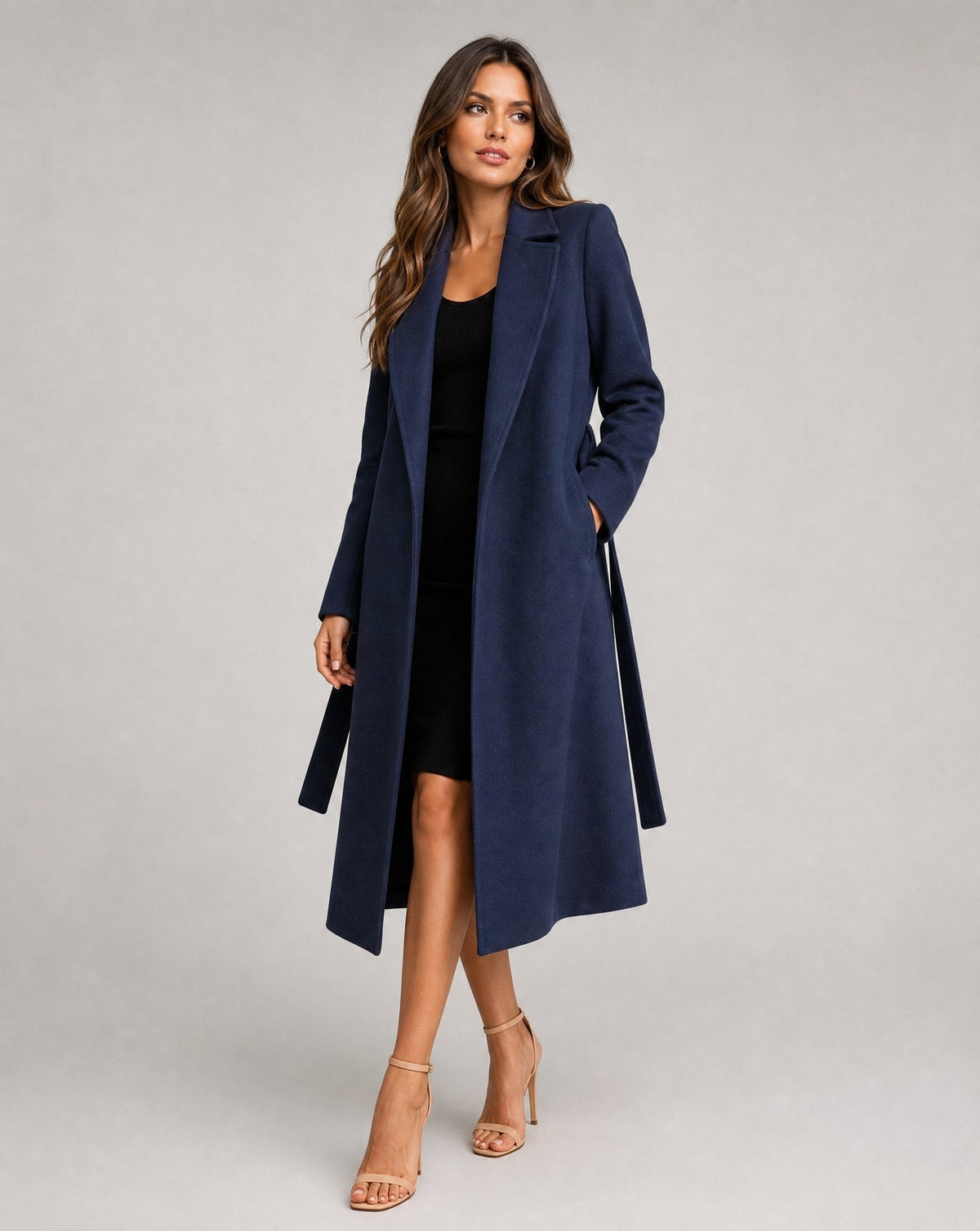 Josie | Manteau long ceinturé à revers