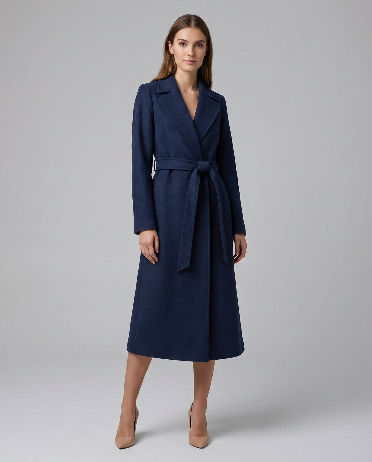 Josie | Manteau long ceinturé à revers