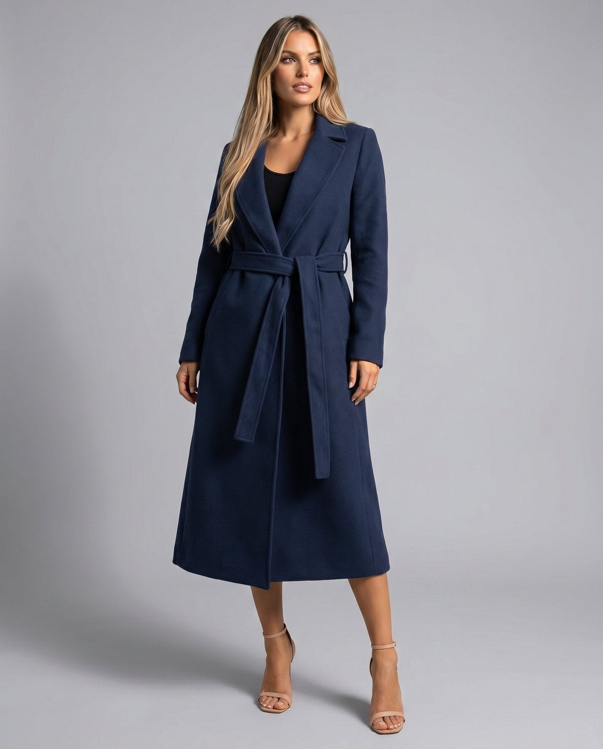 Josie | Manteau long ceinturé à revers
