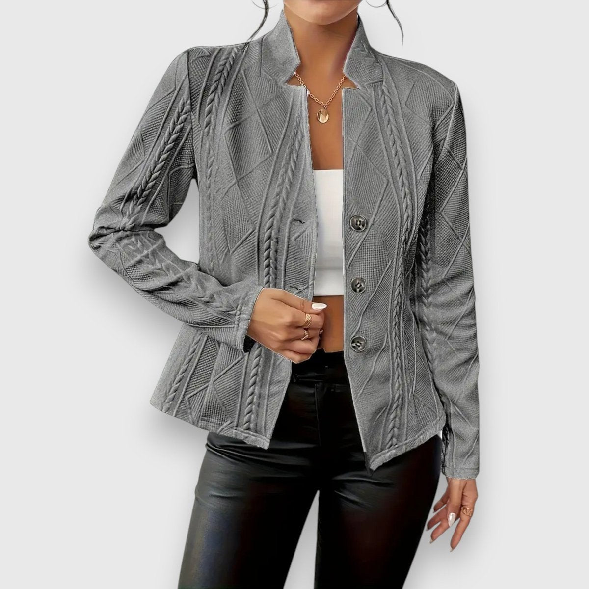 Loretta | Gilet texturé à boutons devant