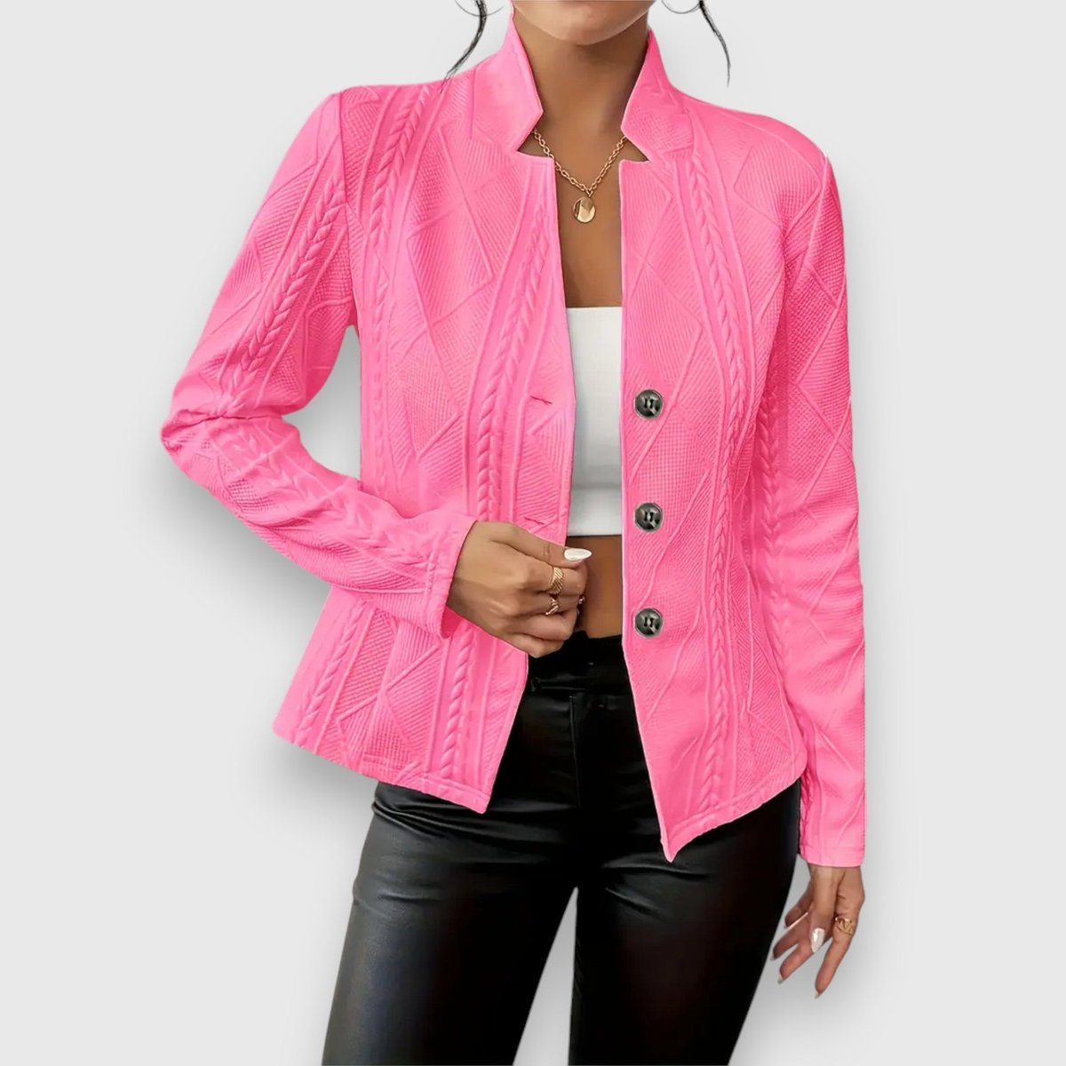 Loretta | Gilet texturé à boutons devant