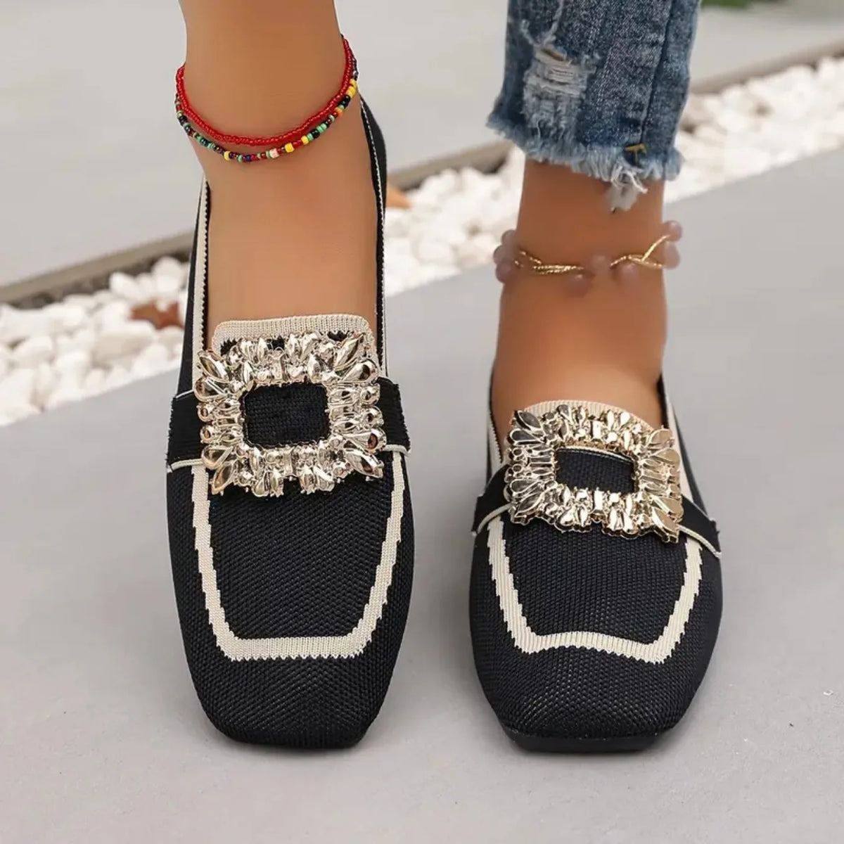 DELAUNAY | Mules Maille Boucle Ornée Manon
