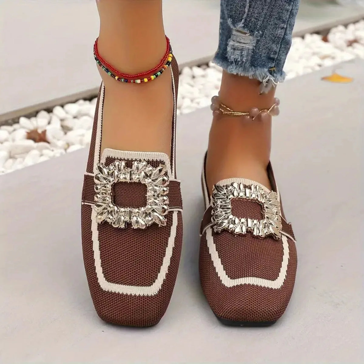 DELAUNAY | Mules Maille Boucle Ornée Manon