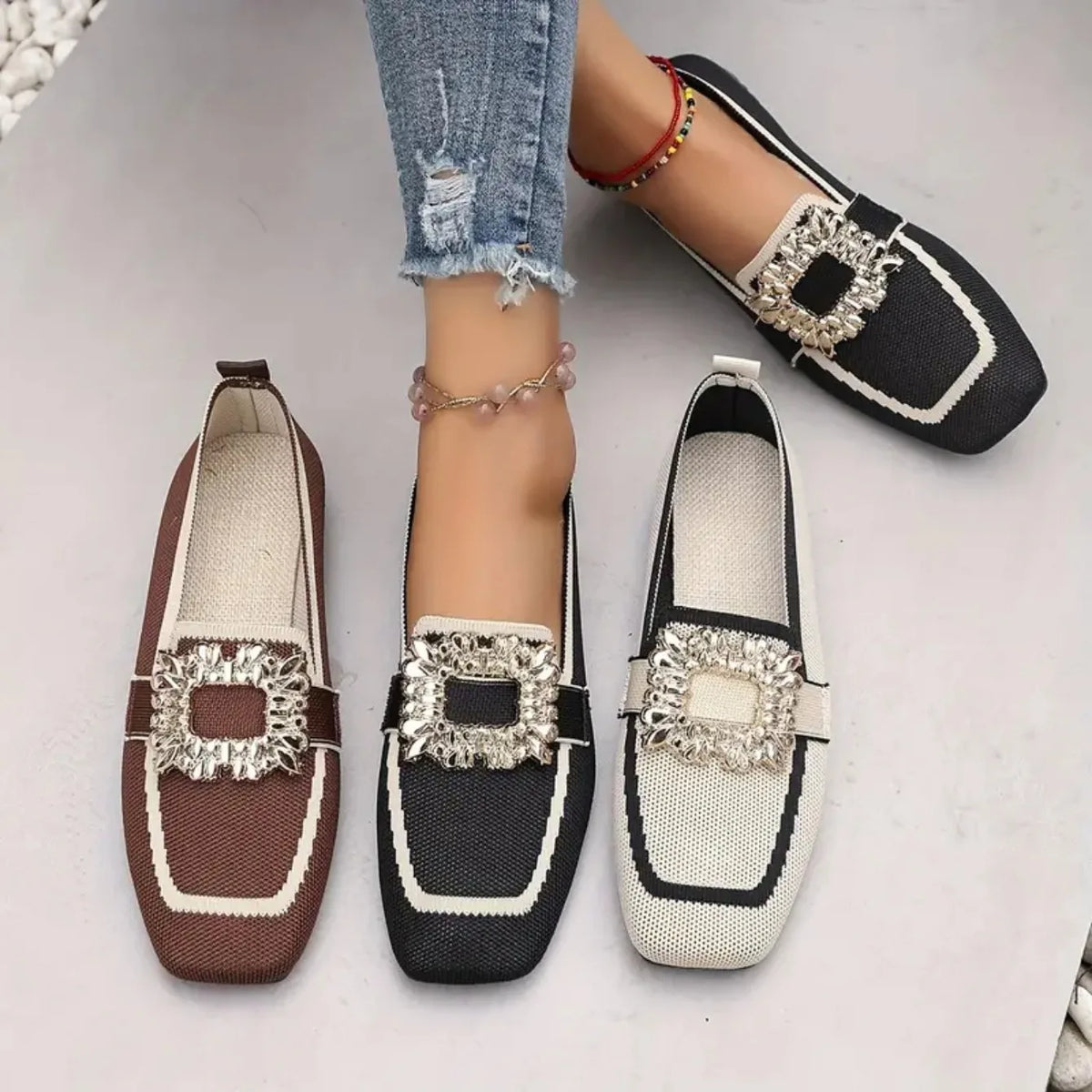 DELAUNAY | Mules Maille Boucle Ornée Manon