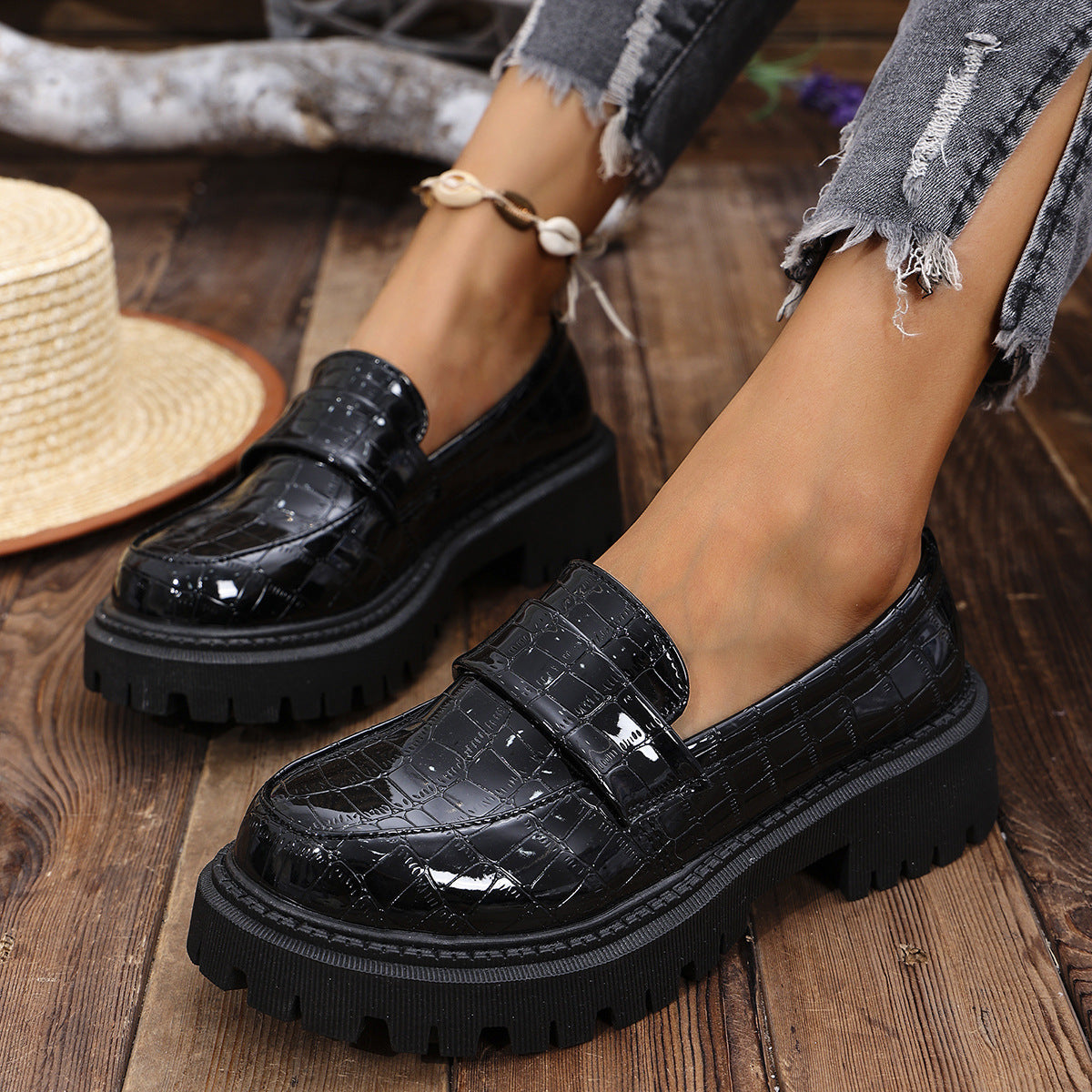 DELAUNAY | Mocassins Vernis Semelle Crantée Florence