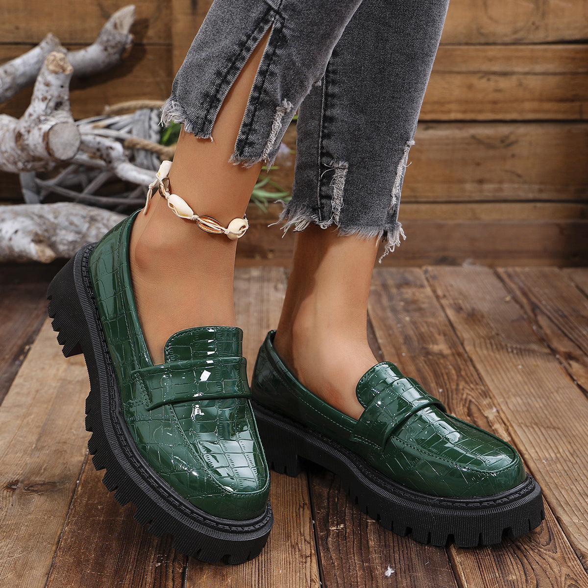 DELAUNAY | Mocassins Vernis Semelle Crantée Florence