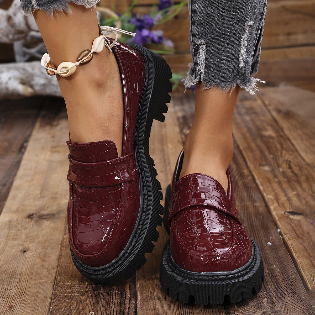 DELAUNAY | Mocassins Vernis Semelle Crantée Florence