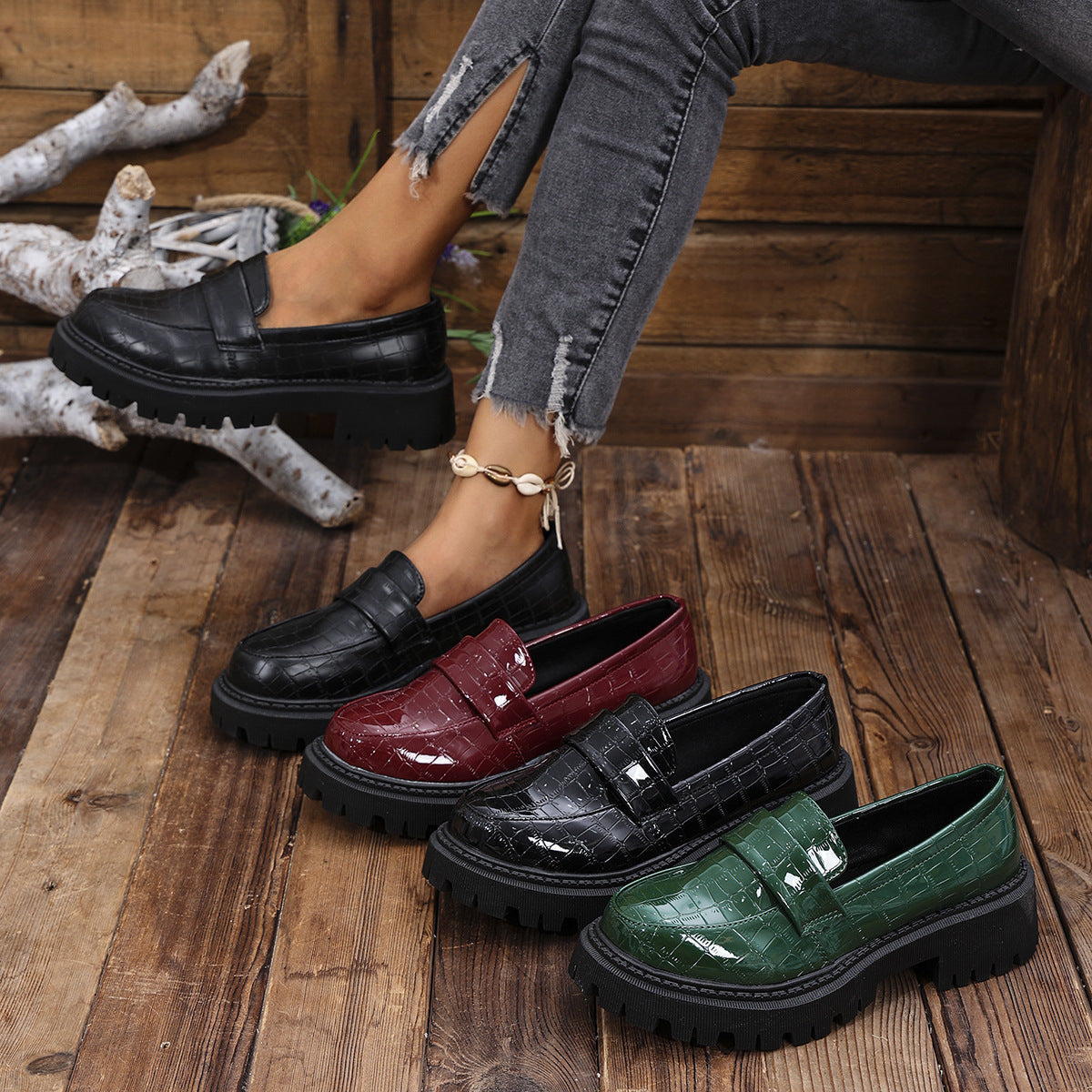 DELAUNAY | Mocassins Vernis Semelle Crantée Florence