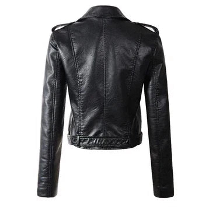 Rachel | Veste motard courte et ceinturée