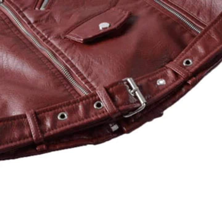 Lucilla | Veste motard courte avec ceinture