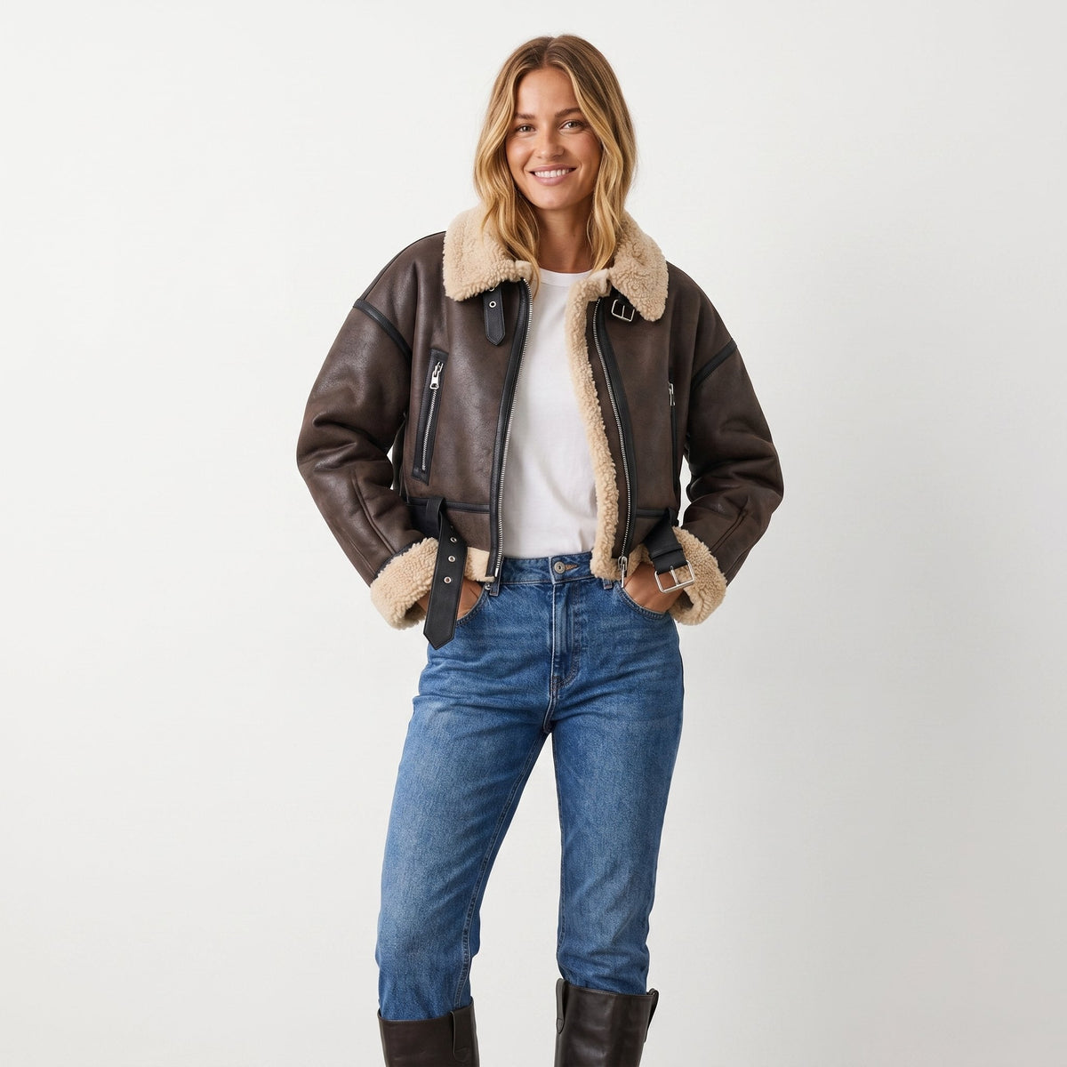 Verena | Veste aviateur courte