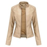 Helen | Veste moto à col montant raffinée