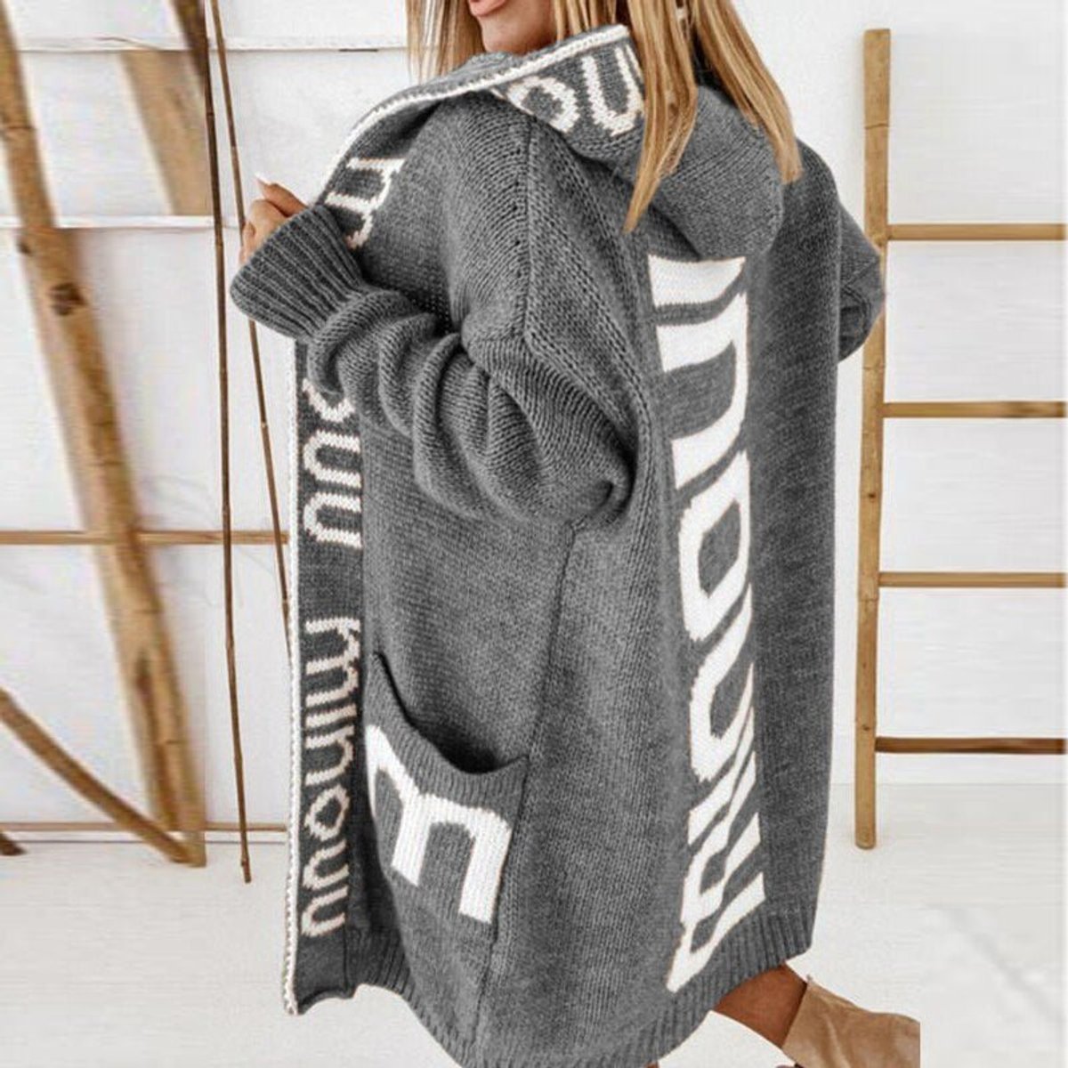 Rosabel | Gilet en maille ouvert à capuche