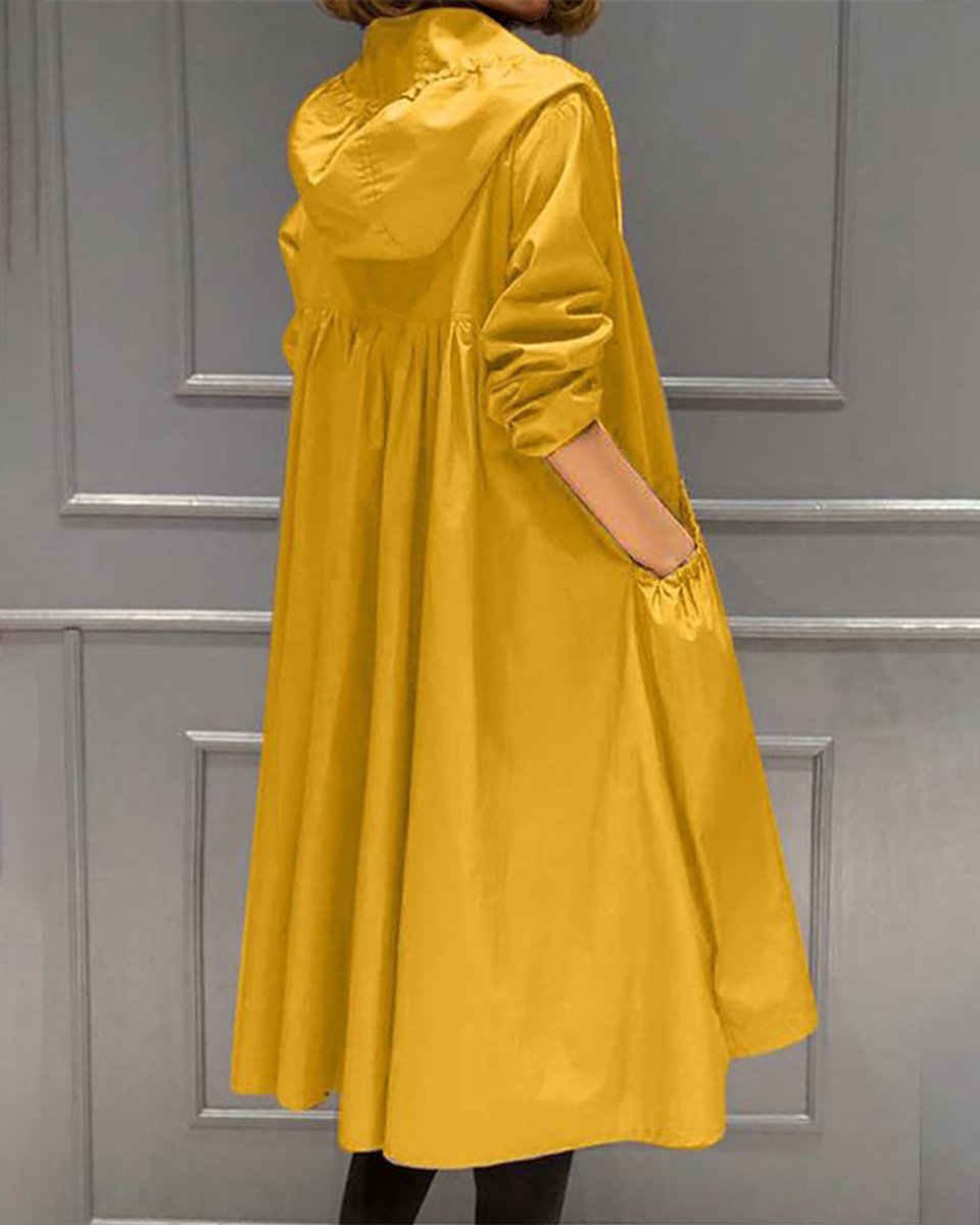 Kathleen | Manteau long à capuche et fermeture éclair