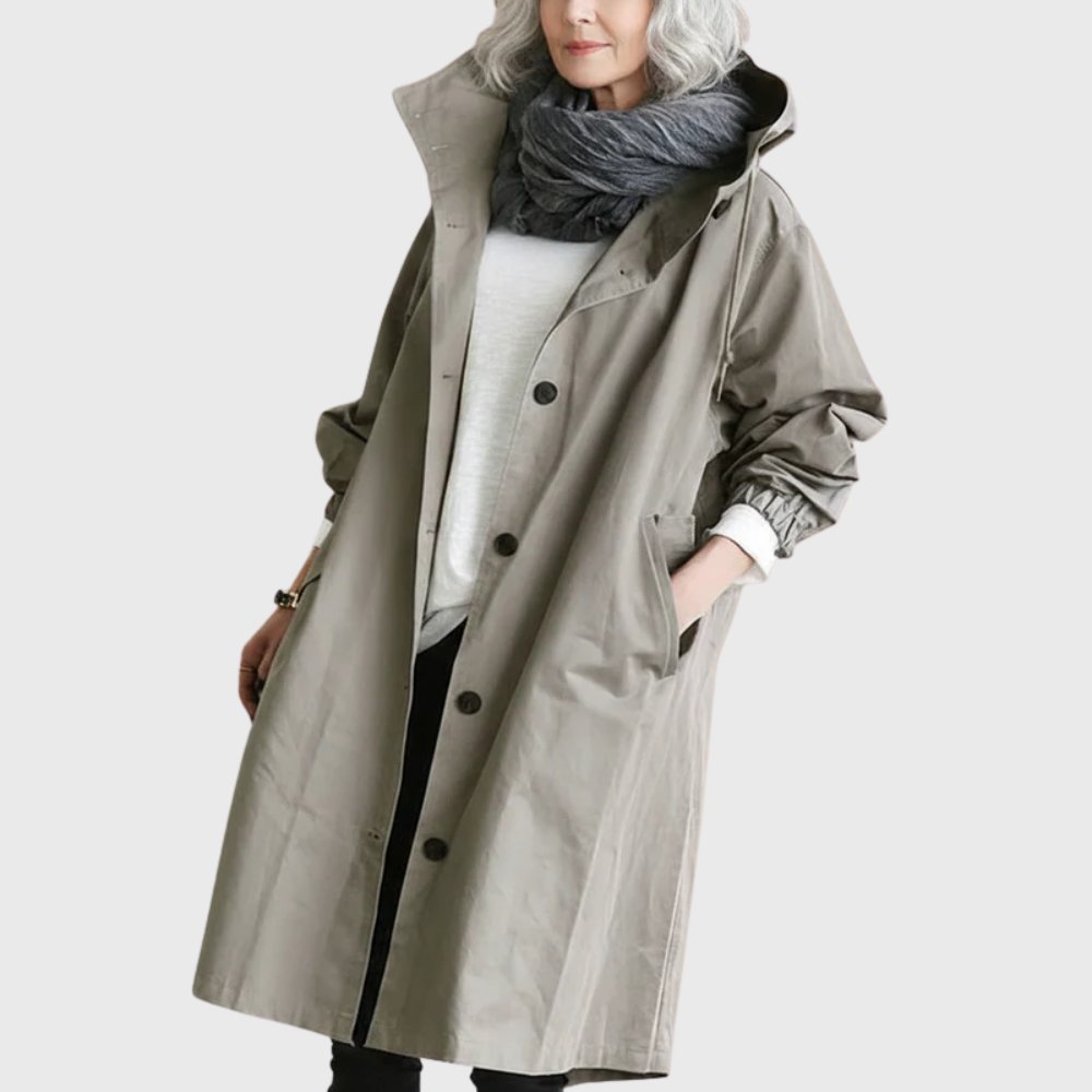 Ruth | Trench long à capuche coupe ample
