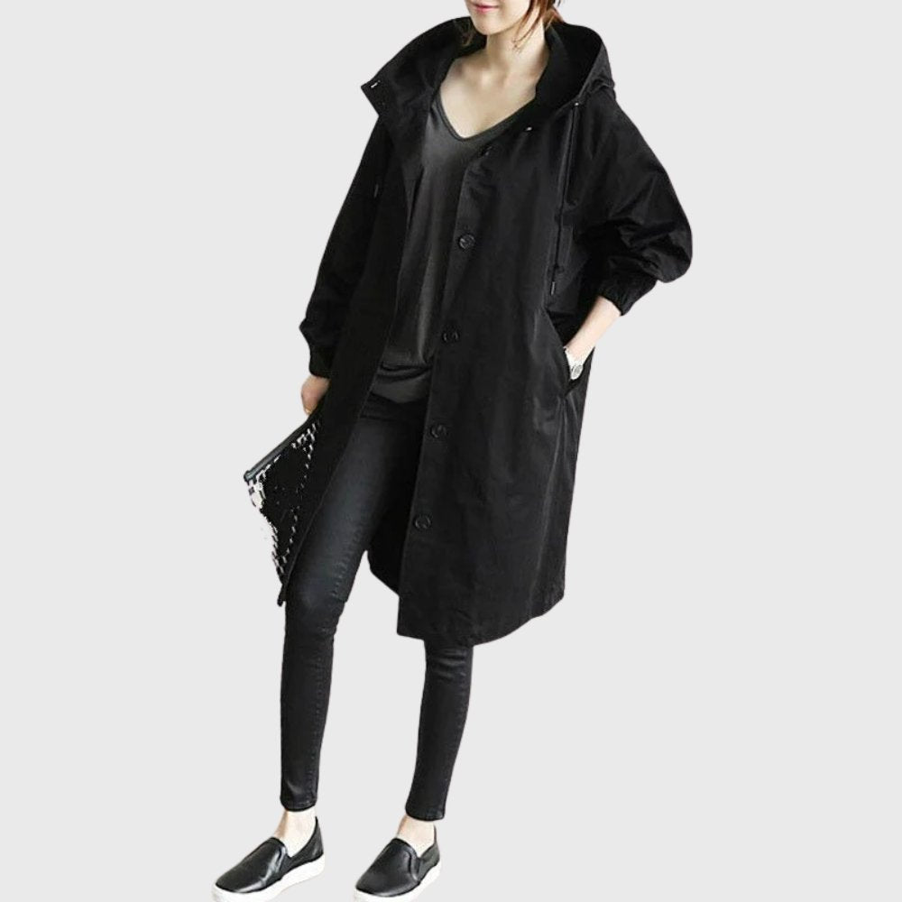 Ruth | Trench long à capuche coupe ample