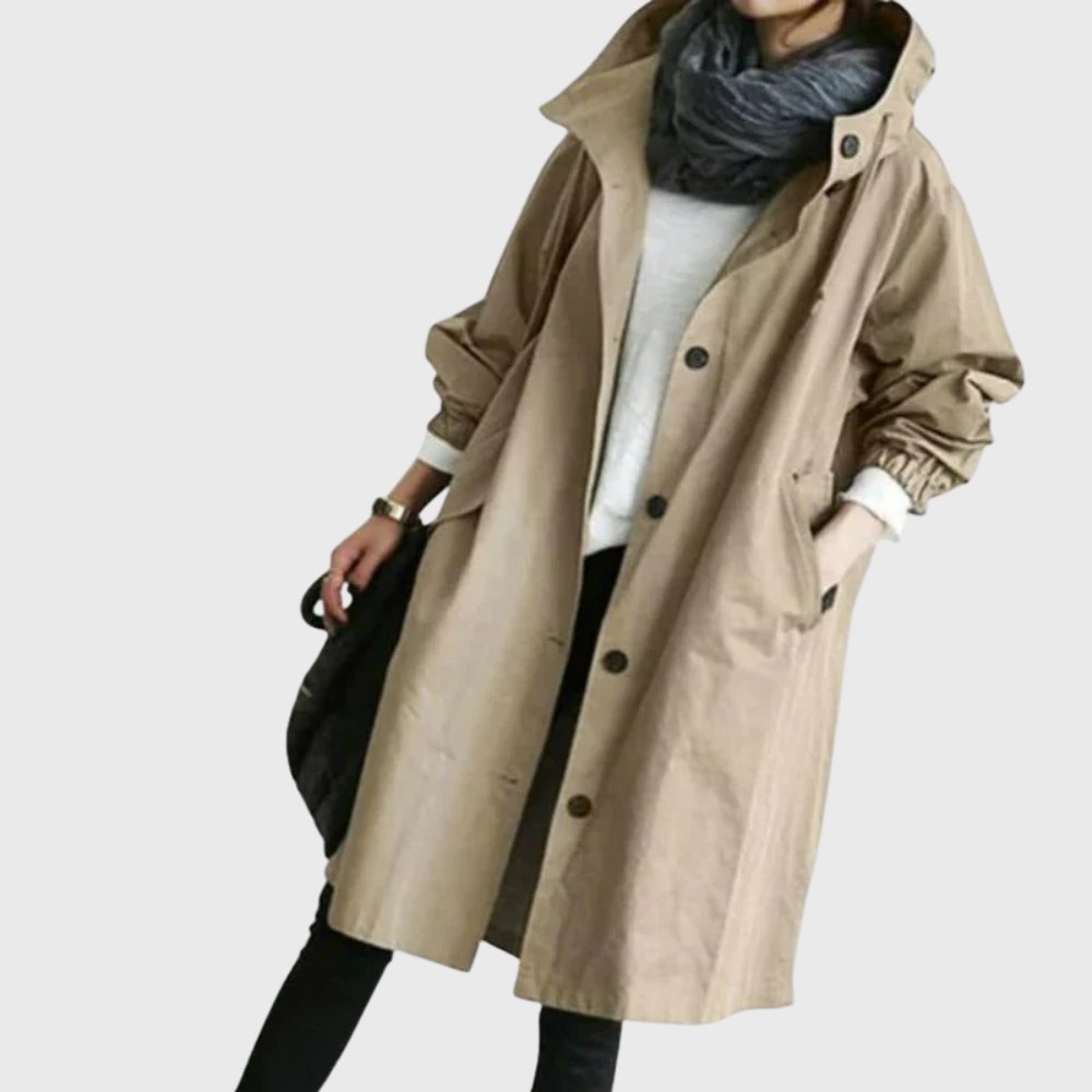 Ruth | Trench long à capuche coupe ample