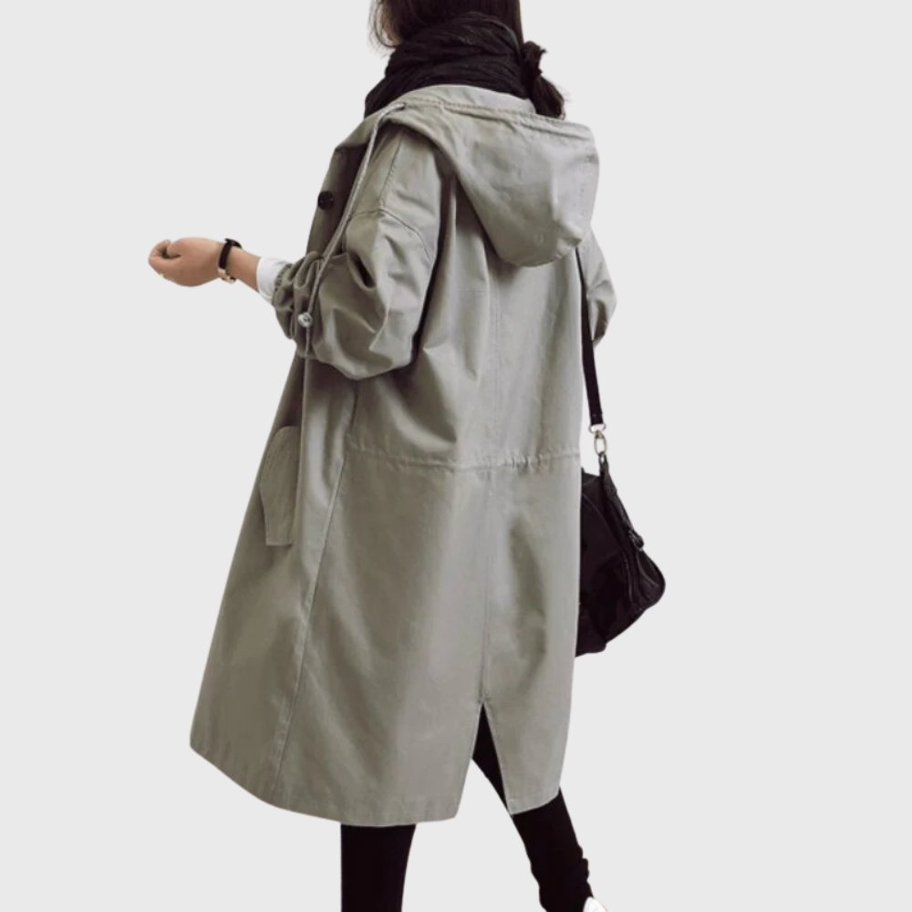 Ruth | Trench long à capuche coupe ample