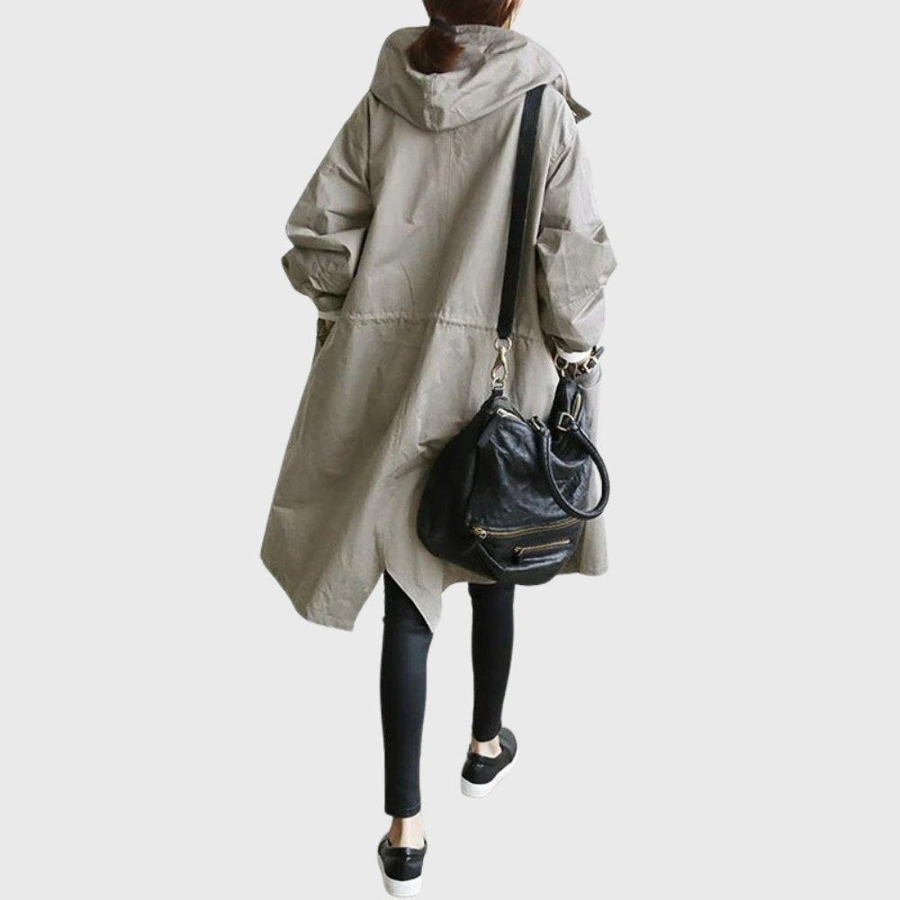 Ruth | Trench long à capuche coupe ample