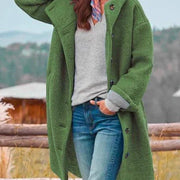 Eleanor | Manteau long à capuche et boutons devant