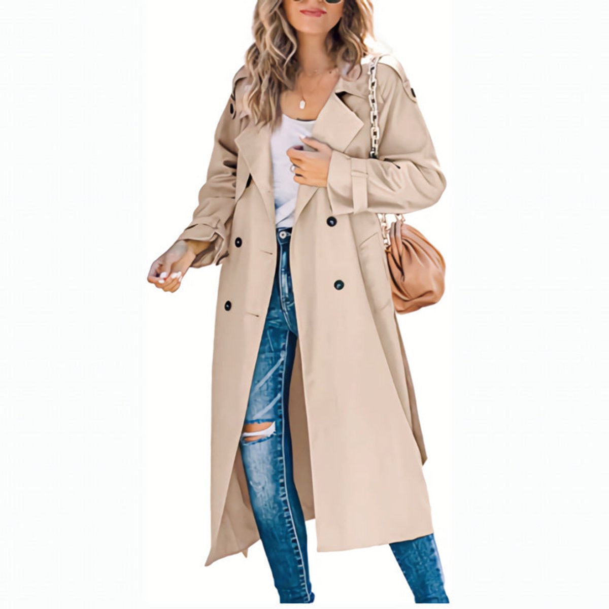 Juliette | Trench-coat long à double boutonnage et ceinture