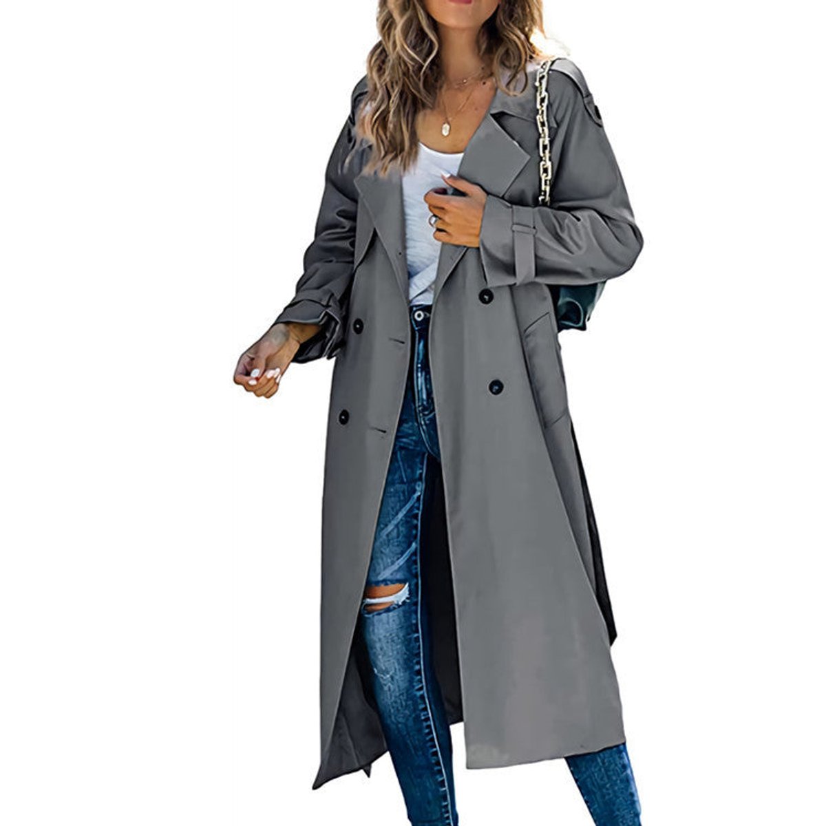 Juliette | Trench-coat long à double boutonnage et ceinture
